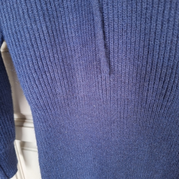 PrettyGarden Hoodie Sweater Dress SzS Blousey Top/Fitted Skirt Navy Blue Knit - Picture 5 of 8